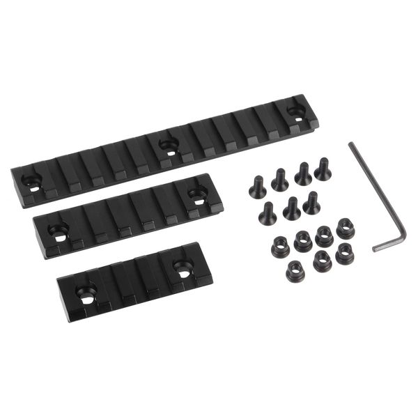 FOCUHUNTER Tactical Keymod Picatinny Rail 5-Slot, 7-Slot 13-Slot Leichtes Keymod Aluminium Picatinny Rail Section Zubehör 3er Pack Jagdzubehör