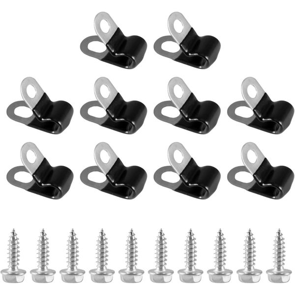 Rubber Coated Insulated Cable Clamps-Metal Brake Wire Clamps for 3/16" Tube Line