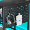 L Shaped Gaming Desk with Power Outlets and LED Strip, Reversible Computer Desk