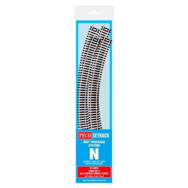 Peco No.2 Radius Double Curve 263.5Mm (4 X St-15)