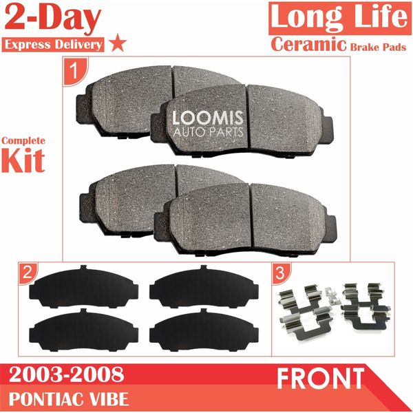 Front Brake Pads for 2003-2008 Pontiac Vibe, Ceramic Material