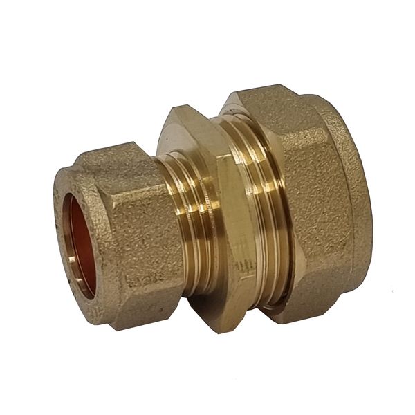 Pipestation® 22mm - 15mm Brass Compression Reducer - 1 Pack | Reducing Coupler Pipe Connectors for Copper Pipe