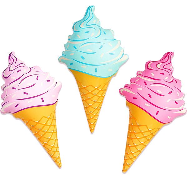 Novelty Place Inflatable Ice Cream Cone Giant Ice Cream Cone Blow Up Ice Cream Balloon Perfect for Summer Parties, Swimming Pools, Beaches, Celebrations, Birthdays, Outdoor Games and Decorations