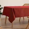 GAMUSI Tablecloth Christmas Plain Gold Thread Dining Table Rectangular Christmas Decoration 140 x 100 cm Red