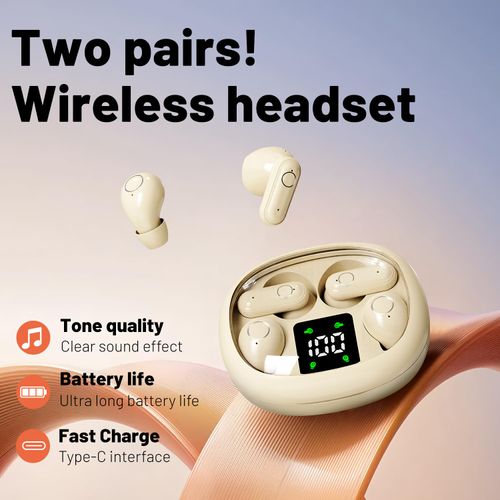 MSHUKCOE Wireless Bluetooth Headset，Tiny Size Invisible Earbuds，Sleep and Sports Earphones Set, 2 Pairs, Mini and Short Handle Design，for Work Sport Sleeping ﻿ ﻿ (Black)