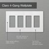 Lutron Claro Light Switch Cover Plate, 4 Gang Wallplate, for Decorator Light Switches, Rocker Light Switch Cover, Outlet Cover, Screwless Switch Plate Cover, Gloss, CW-4-BL, Black