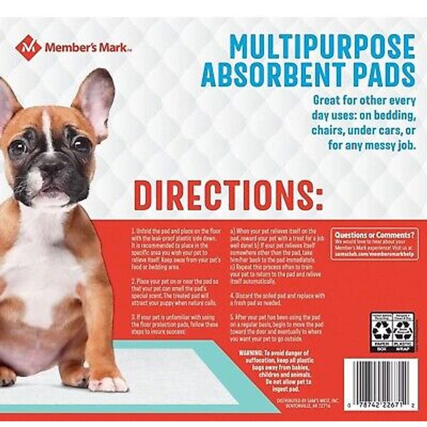 Member's Mark Pet Training Pads, 23" x 24" (120 ct.) New