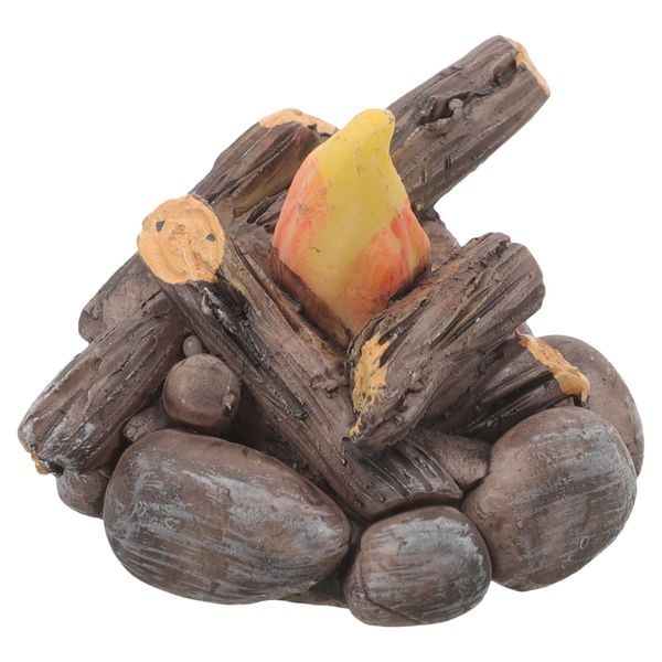 SAFIGLE Miniature Campfire Dollhouse Fire Pit Mini Fireplace Fake Fire Pretend Play Tiny Bonfire Model Toy Micro Landscape Decorations