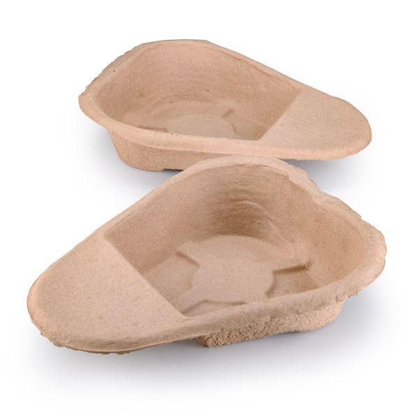 25 x Easy Care Solutions | 1300 ml Slipper Bed Pan Liners | Disposable Cardboard Pulp | Hospital Style | 1 Pack of 25