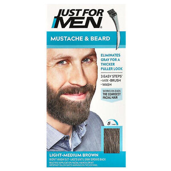 Mustache & Beard, Brush-In Color Gel, M-30 Light-Medium Brown, 1 Multiple