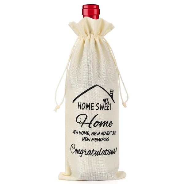 New Home Gifts Bags, Wine Gift Bag with Drawstring, House Warming Gifts New Home, New Home Gifts for Couple, Women, Men, Champagne Gift Bag