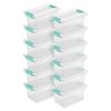 Sterilite Plastic Medium Clip Storage Box Container with Latching Lid, 12 Pack