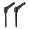 sourcing map M8 x 80mm Handle Adjustable Clamping Lever Thread Push Button Ratchet Male Threaded Stud Knobs Locking Rotating Screw Handles Quick Release Bolt Black 2pcs
