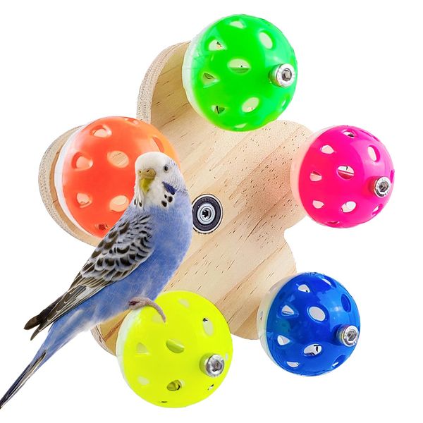 NICERINC PET 1 Pcs Parrot Spinning Ferris Wheel, Parrot Toys,Bird Toy Rotating Perch Toy with Colorful Rattle Bell Balls, Parrot Cage Toys for Parakeet Parrot, Cockatiel, Budgerigar,Conure, Lovebirds