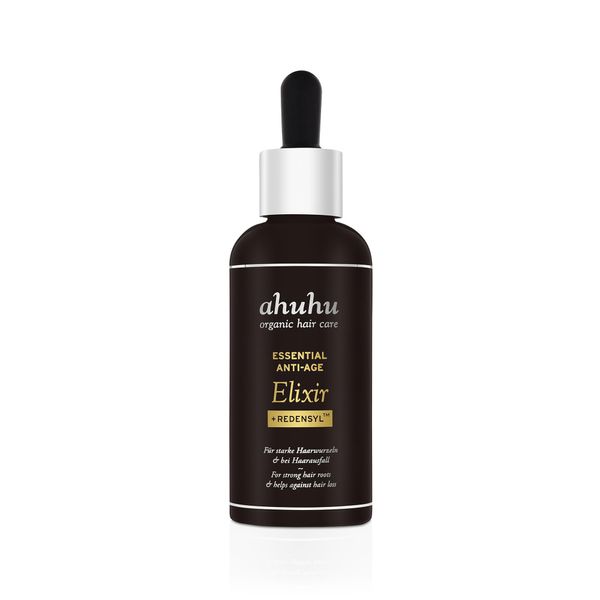 ahuhu ESSENTIAL ANTI-AGE Elixir with caffeine & redensyl (100ml) - highly concentrated scalp care stimulates hair growth, provides thicker hair & more volume, vegan hair care