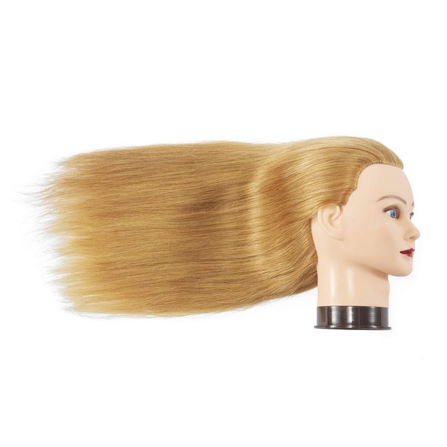Traininghead 20-22 100% Human hair Mannequin head Training Head  Cosmetology Manikin Head Doll Head with free Clamp