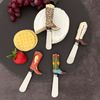 4pcs Hand Painted Boot Decor Resin Handle with Stainless Steel Blade Spreader