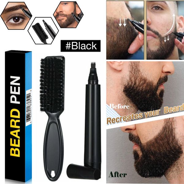 Waterproof Beard Pencil Filler Hair Grower Long Last Moustache Pen Men's Gifts