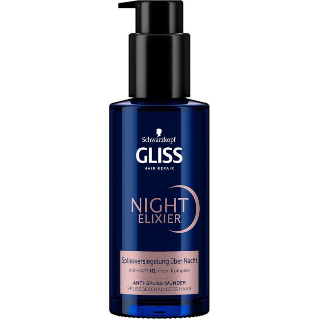 Gliss Night Elixier Anti-Spliss Wunder (100 ml), Haarserum versiegelt Spliss im Schlaf, Haarpflege repariert das Haar langanhaltend über Nacht