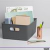 Superio 15L Medium Ribbed Storage Bin- Plastic Storage Bin  (6 Pack, Grey)