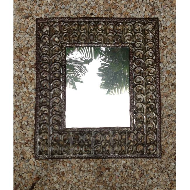 PICTURE ART or MIRROR FRAME from recycled metal rustic contemporary