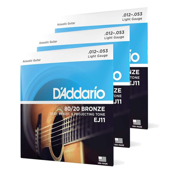 D'Addario EJ Acoustic Guitar Strings, 80/20 Bronze, Authentic Japanese Product