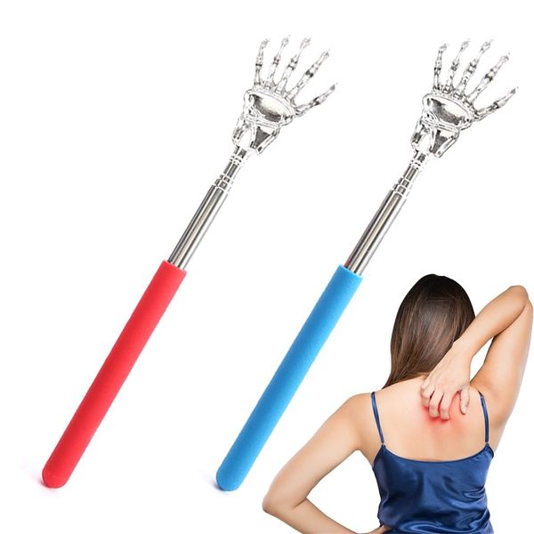 EODKSE 2 Stück Rückenkratzer, Edelstahl Teleskop Rücken Kratzer, Ruckenkratzerhand, Teleskop Rückenkratzer, Teleskopischer Rückenkrauler, Back Scratcher, von 20-56cm ausziehbar, für Haus,Reise,Büro