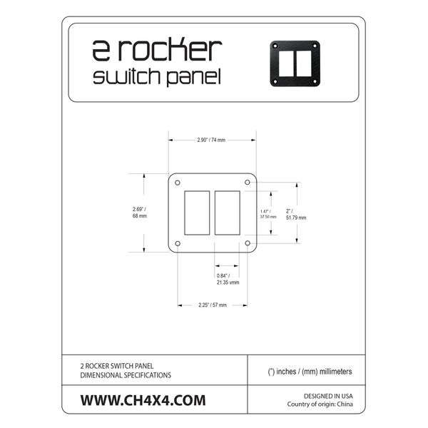 CH4X4 2 Rocker Switch Panel