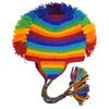 Gheri Mens Black Rainbow Wool Mohawk Hat Bright Rainbow