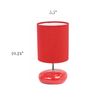 Simple Designs LT2005-RED-2PK Stonies Small Stone Look Table Desk Bedside 2 Pack Lamp Set, Red