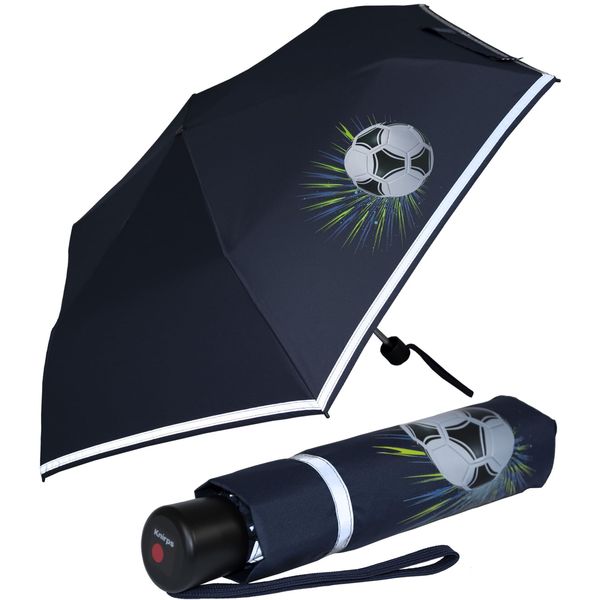 Knirps children's compact umbrella with reflective trim.
