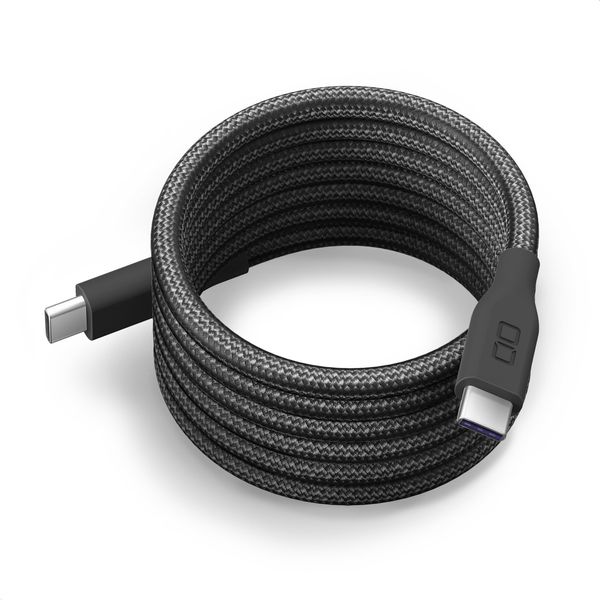 CIO Spiral Cable Type-C PD 240W Data Transfer 480Mbps Magnetic Suction Memory Foam CtoC (Light Black)