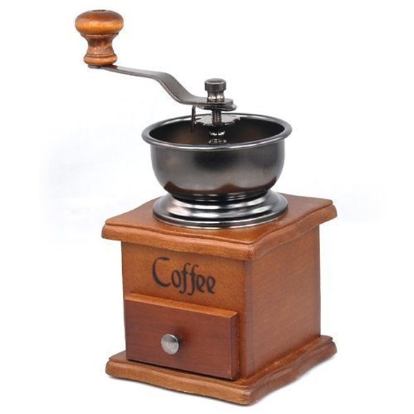 Accessotech Coffee Bean Spice Vintage Style Hand Grinder Wooden Kitchen Accessories Fresh