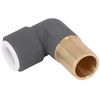 SPARES2GO 15mm x 10mm Push Fit Radiator Valve Anthracite Reducing Elbow Stem Compression
