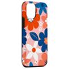 iPhone 14 1970's Floral Pattern Blue Orange White Case
