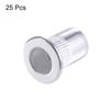 sourcing map M6 Rivet Nuts Aluminium Alloy Knurled Flat Head Threaded Insert Nut Silver 25pcs