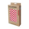 Biodegradable Paper Drinking Straws - Box 144 Retro Paper Barber Red Striped Straws