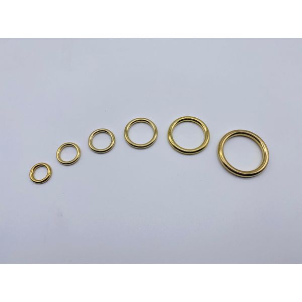 Solid Brass O-Rings for Leather Craft, 10 Pack, Small to Large Sizes (12mm)