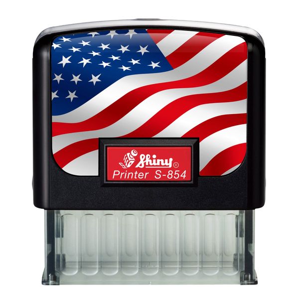 Shiny S-854 Self Inking Notary Stamp Vermont (Flag Faceplate)