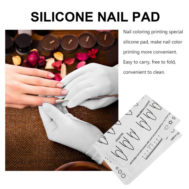 Silicone Acrylic Application Nail Tech Training Mat