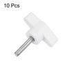 sourcing map 10pcs Wing Knobs M5 x 30mm Male Thread Plastic Tee Stud Knobs T Threaded Handles Hand Clamping Tightening Thumb Screws Thumbscrew, White