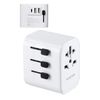 Elecom ECT-32-15A2CWH Overseas Conversion Plug A/BF/O/C Type USB Type-C x 1, USB-A x 2, 15W, Polarity Compatible, N Pole Compatible, White