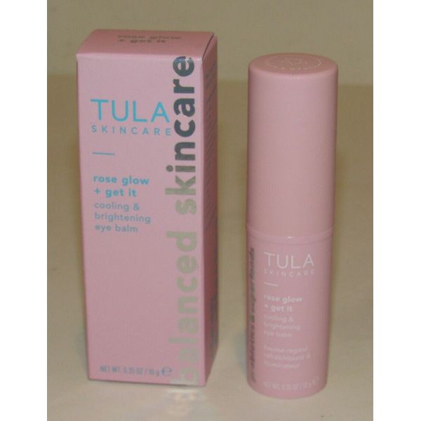 Tula Skincare Rose Glow + Get It Cooling Brightening Eye Balm Full Size 0.35 Oz