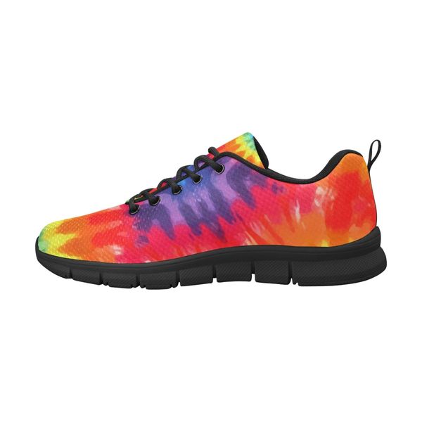 Womens Sneakers, Rainbow Print Running Shoes - 8