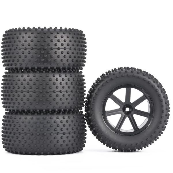 Haruhana 1/10 RC Car RC Off-Road Buggy 4WD 4WD Tire Set, Diameter 3.2 inches (83 mm), Front Wheel Width 1.2 inches (30 mm), Rear Wheel Width 1.6 inches (40 mm), 0.5 inches (12 mm), Compatible with Hex Wheel Hubs, Glued (Front and Rear 4 Pairs) C