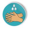 Wash Hands Reminder Sign - Vinyl Sticker - 5"