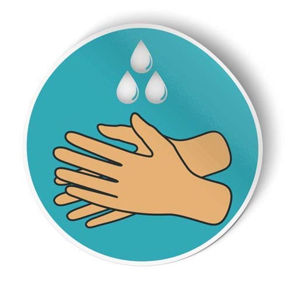 Wash Hands Reminder Sign - Vinyl Sticker - 5"