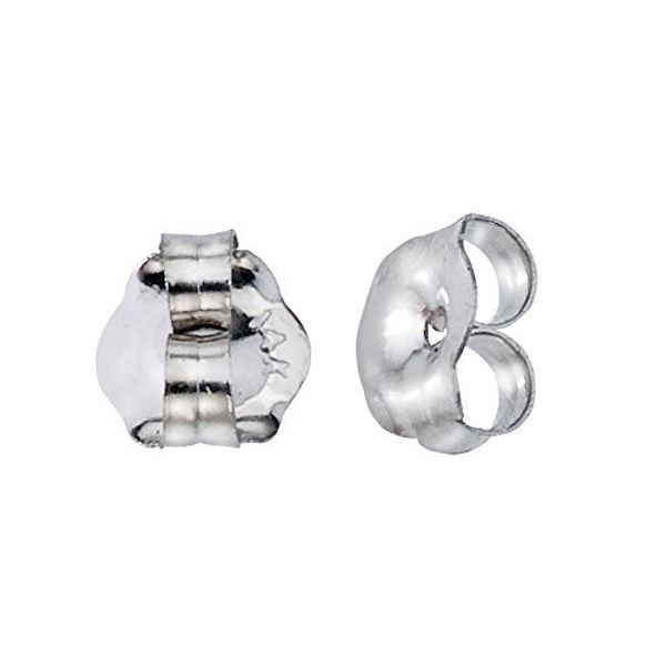 14k White Gold Replacement Earring Backs (1 Pair) for 0.6 mm thick earring posts
