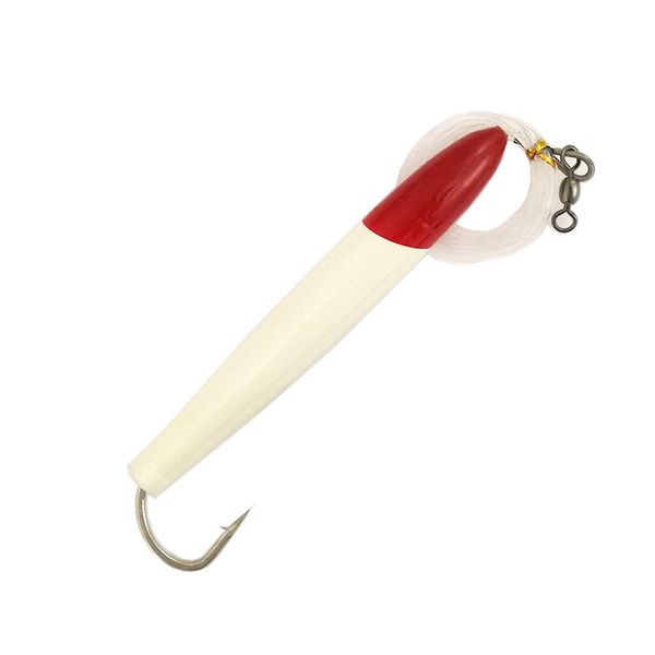 6" Rigged Cedar Plugs Red/White Color 6 Pcs w/Lure Bag