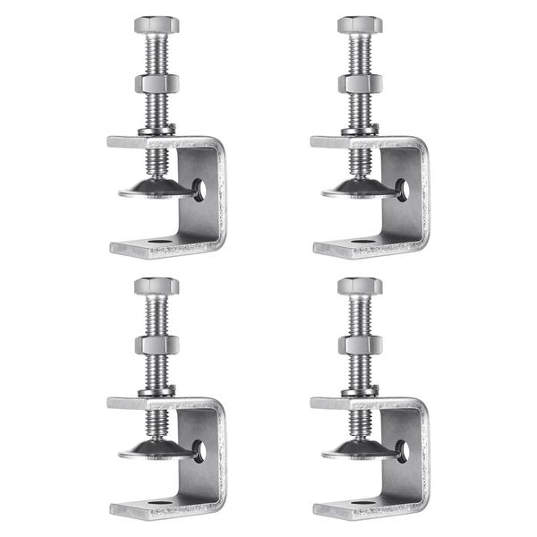 Hitchlike C Clamps, Set of 4, 30mm Opening, Stainless Steel Metal Opening Clamp, Wide Mouth Clamp for Industrial Welding, Household, Metal Processing